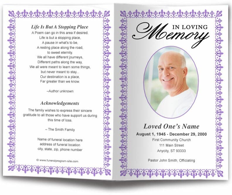 Lexington Funeral Program Template.