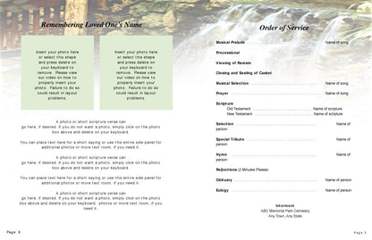 Serene Funeral Booklet Template.