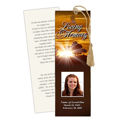 Renewal Memorial Bookmark Template.