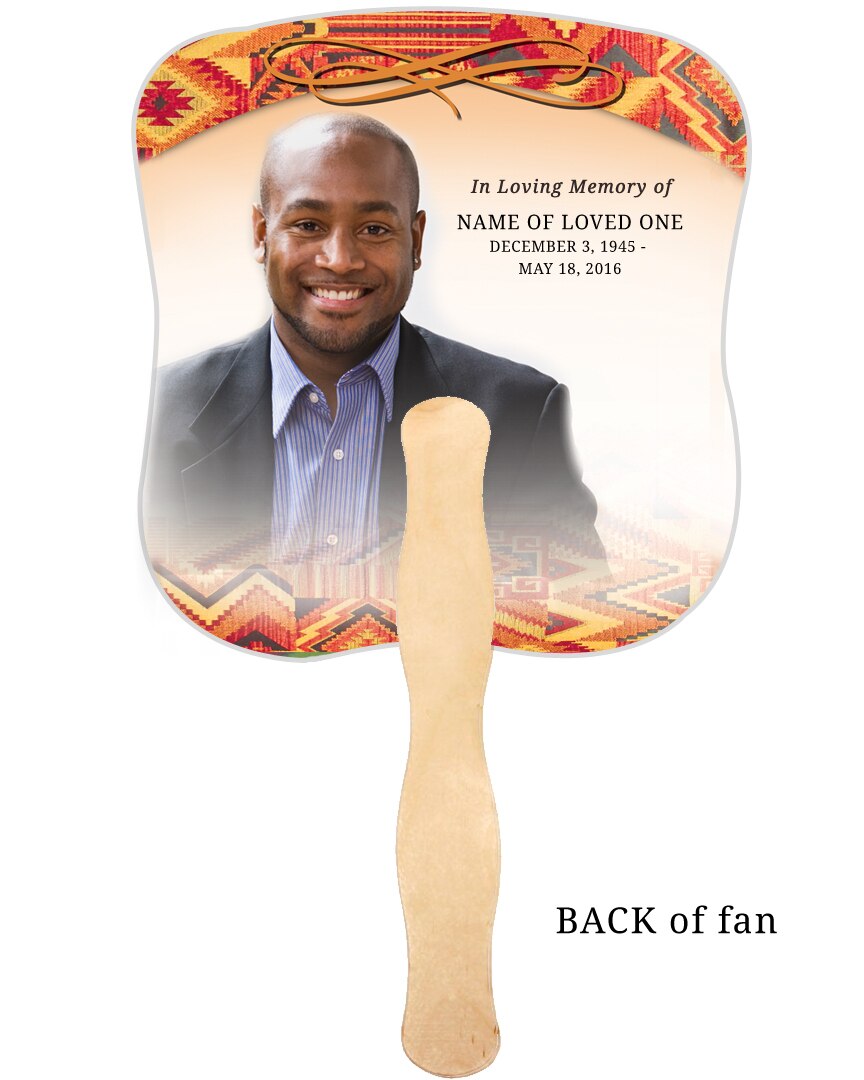Impala Cardstock Memorial Fan With Wooden Handle (Pack of 10).