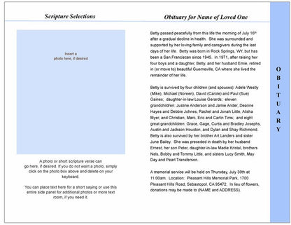 Inspire 8-Sided Funeral Graduated Program Template.