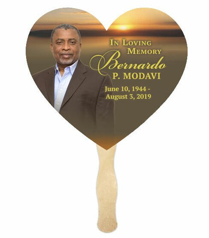 Kenya Personalized Heart Memorial Fan (Pack of 10).