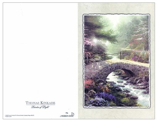 Thomas Kinkade Bridge of Faith Funeral Paper (Pack of 25).