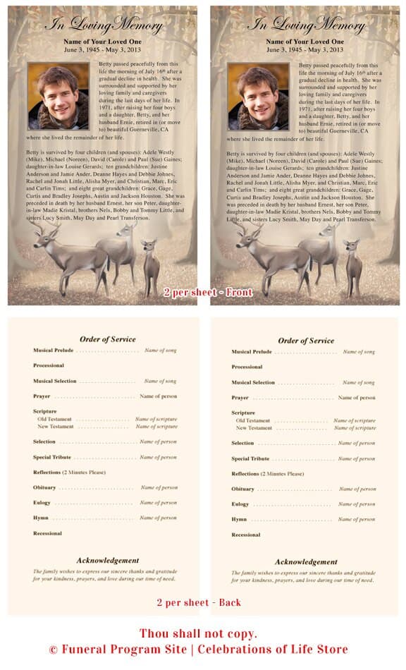Deer Funeral Flyer Template.