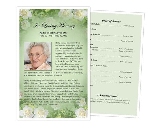 Garden Funeral Flyer Template.