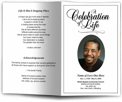 Classic Funeral Program Template.
