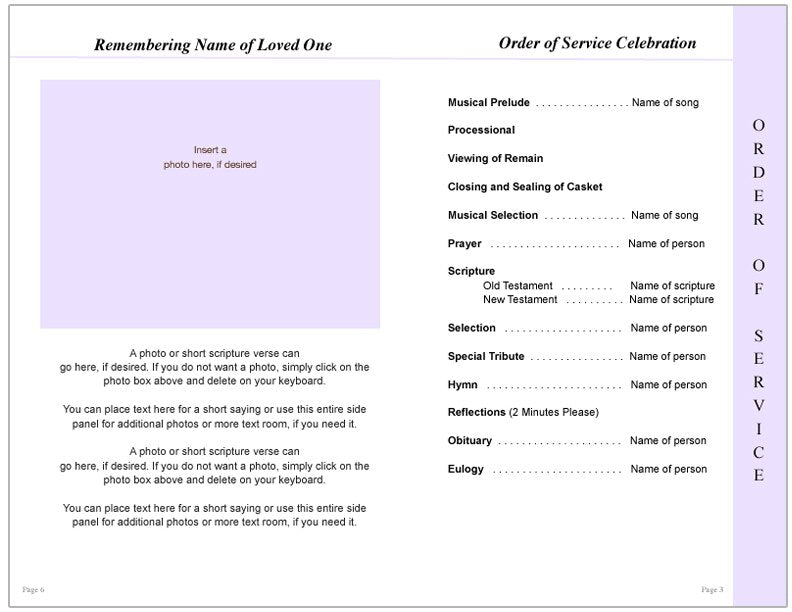 Beloved 8-Sided Graduated Funeral Program Template.