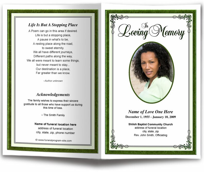 Creative Funeral Program Template.