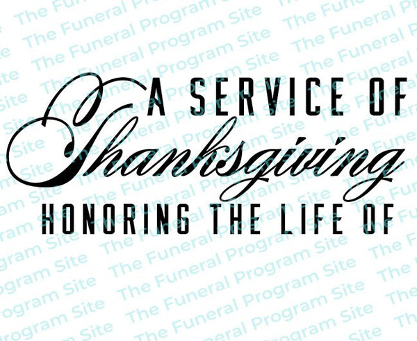 A Service of Thanksgiving Funeral Program Title – Funeral Program-Site ...