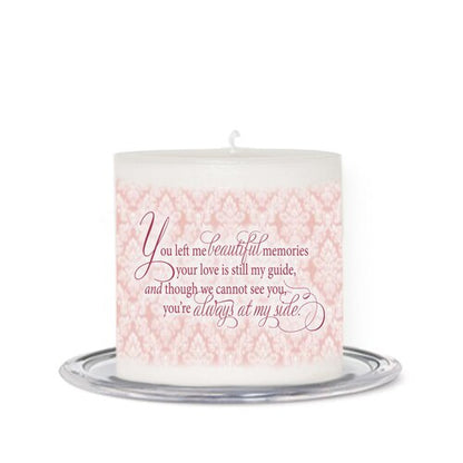 Honor Her Spirit Personalized Small Wax Memorial Candle.