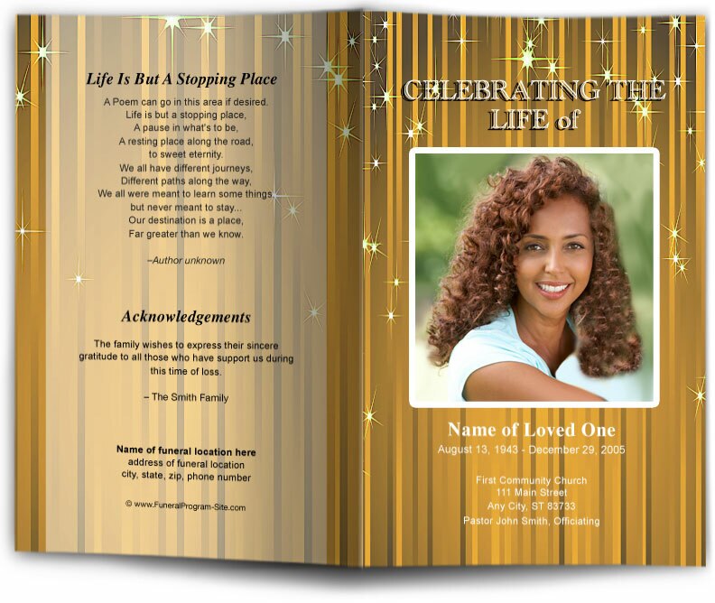 Brilliance Funeral Program Template.