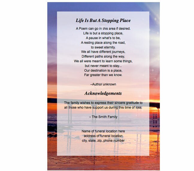 Glorify 8-Sided Graduated Funeral Program Template.