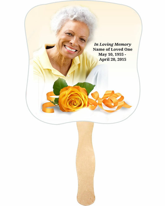 Memory Cardstock Memorial Fan With Wooden Handle (Pack of 10).