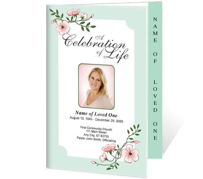 Allison 4-Sided Graduated Funeral Program Template.