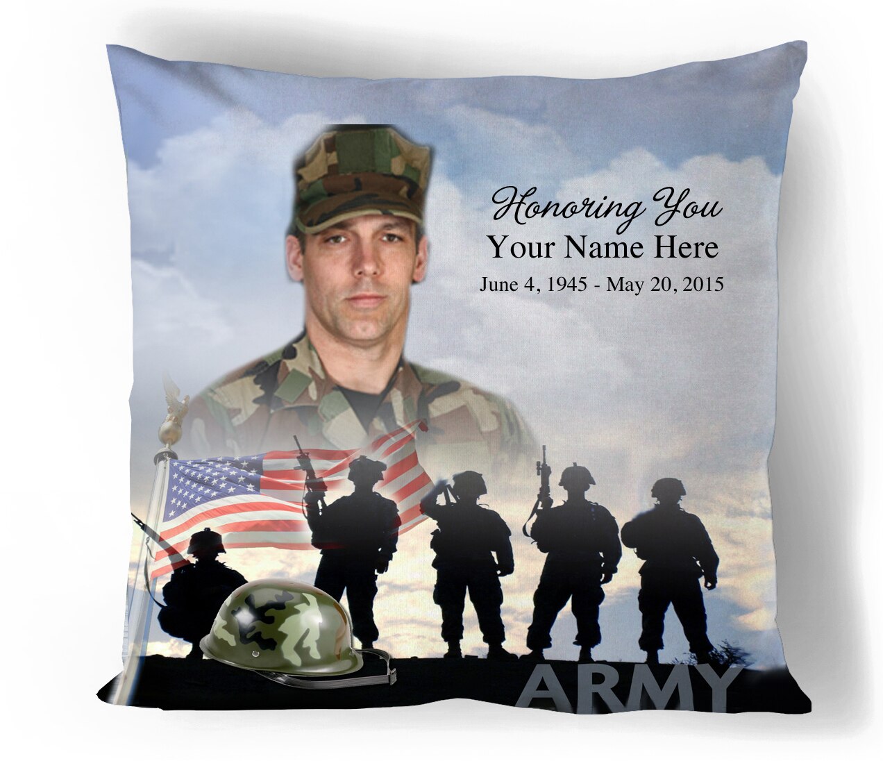 Army In Loving Memory Toss Pillow.