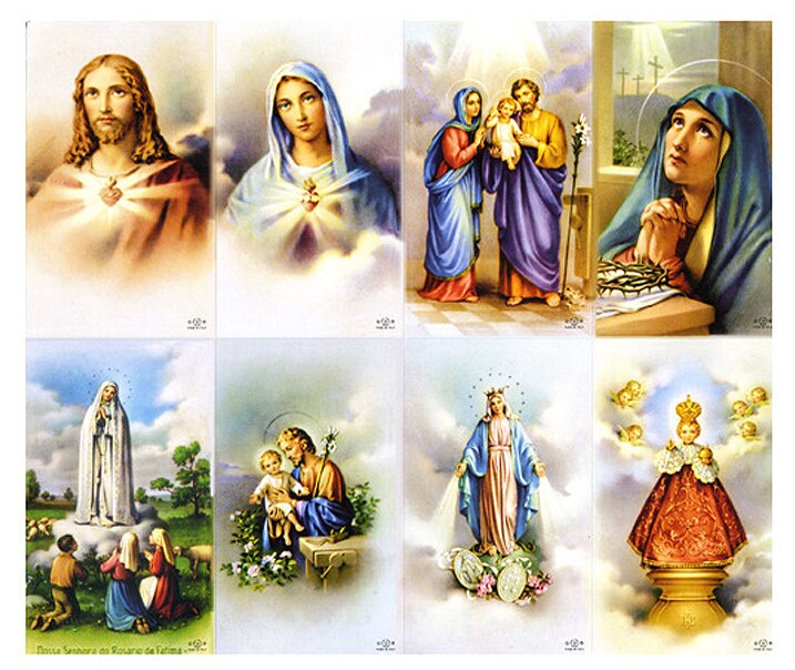 Cloud Backgrounds Catholic Assorted Mass Prayer Card Paper (Pack of 24).