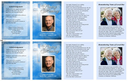Heaven Small Memorial Card Template.