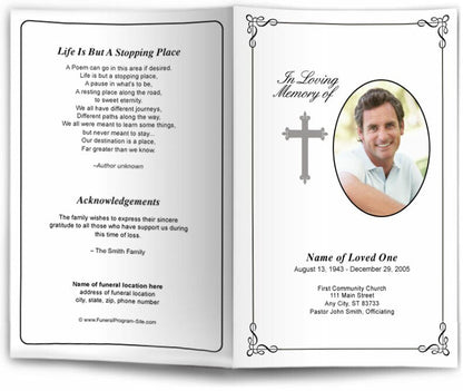 Grace Funeral Program Template.