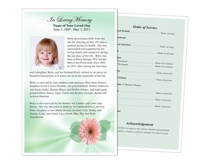 Blossom Funeral Flyer Template.