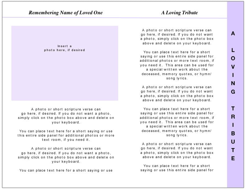 Glorify 8-Sided Graduated Funeral Program Template.