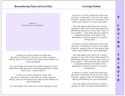 Glorify 8-Sided Graduated Funeral Program Template.