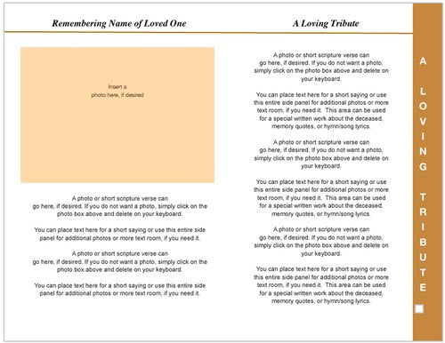 Radiance 8-Sided Funeral Graduated Program Template.