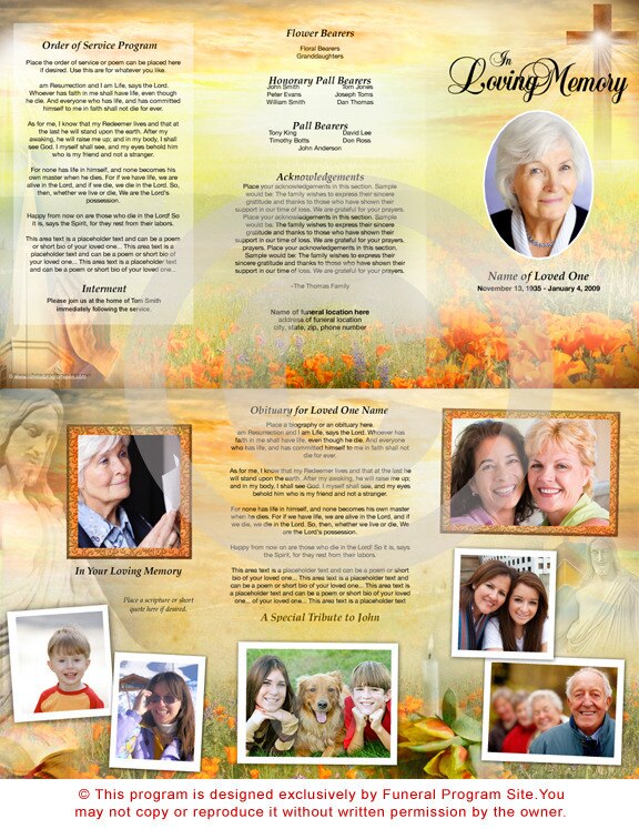 Savior TriFold Funeral Brochure Template.