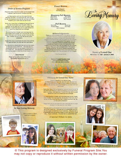 Savior TriFold Funeral Brochure Template.