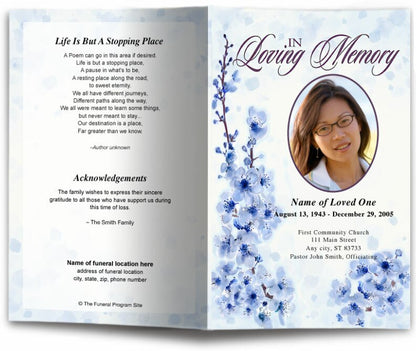 Spring Funeral Program Template.