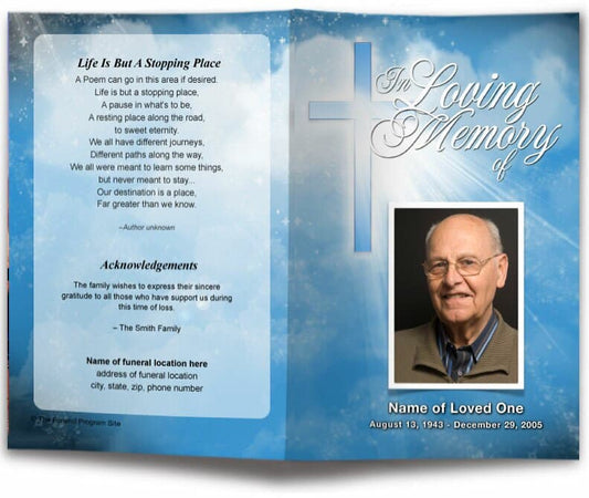 Heaven Funeral Program Template.