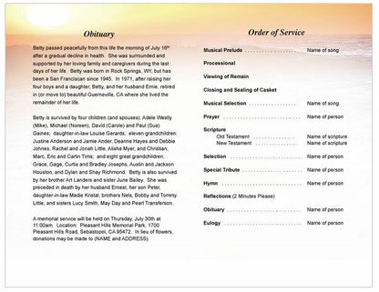 Twilight Funeral Program Template.