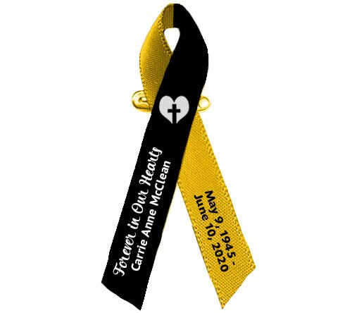 Black Gold Awareness Ribbon Platelet Donation - Pack of 10.