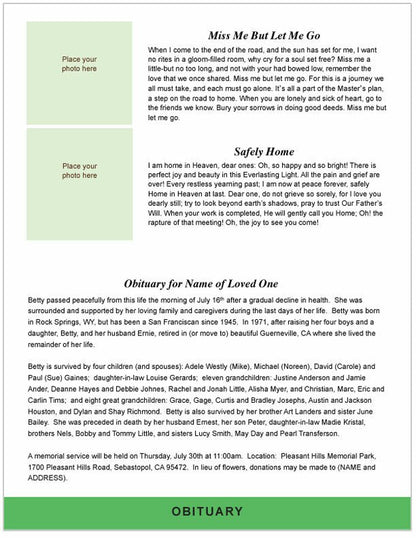 Ambrosia 8-Sided Graduated Bottom Fold Template.