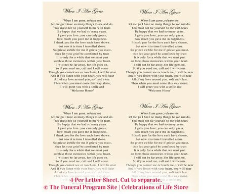 Crossing Small Memorial Card Template.