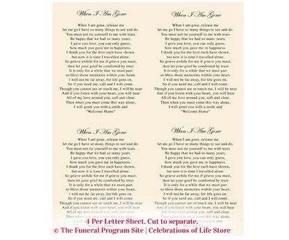 Crossing Small Memorial Card Template.