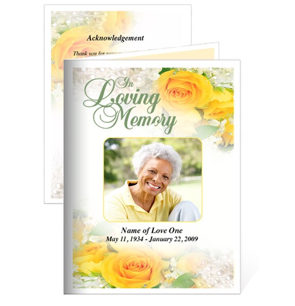 Joyful Small Memorial Card Template.