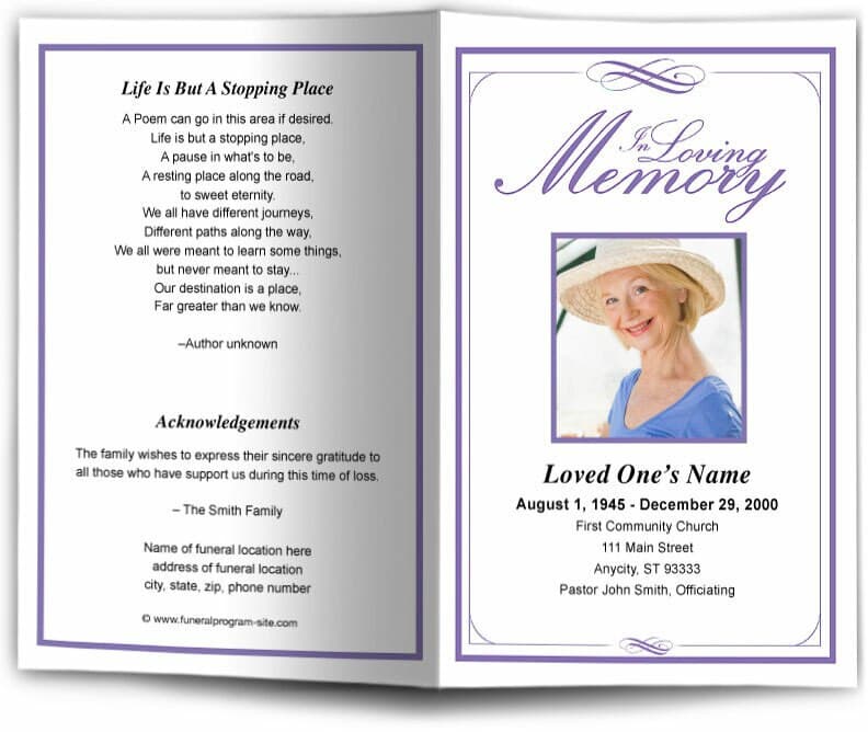 Madison Funeral Program Template.