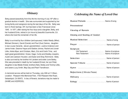 Whitney Funeral Program Template.