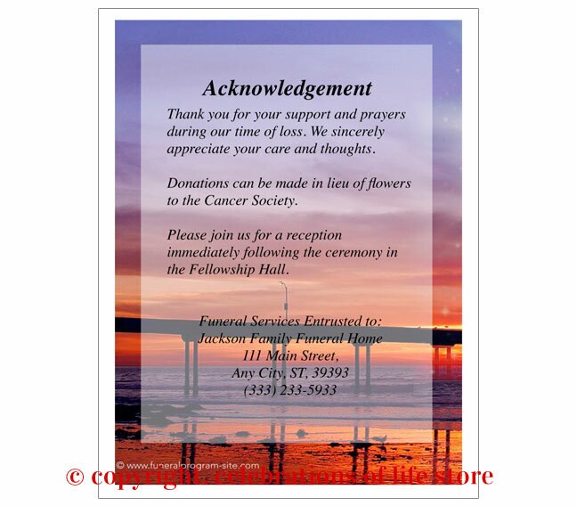 Glorify Small Memorial Card Template.