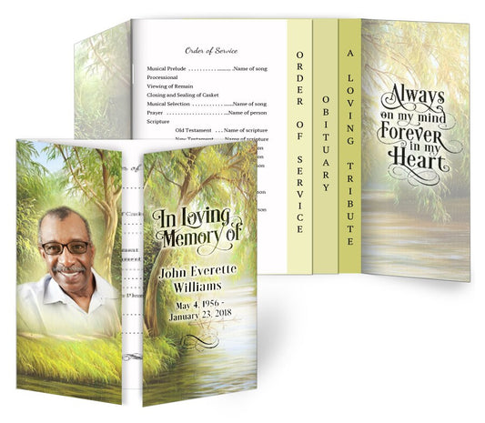 Willow Gatefold-Graduated Combo Funeral Program Design & Print (Pack of 50).