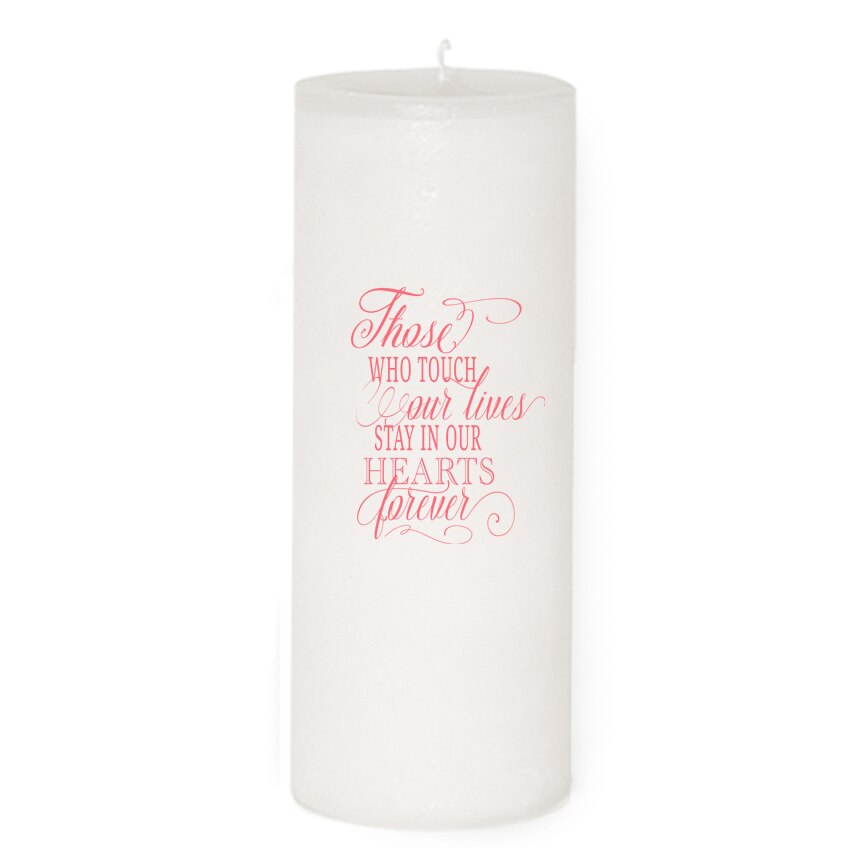 Victoria Personalized Wax Pillar Memorial Candle.