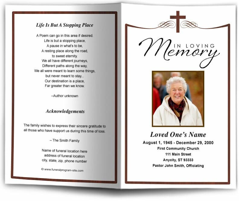 Remembrance Funeral Program Template.