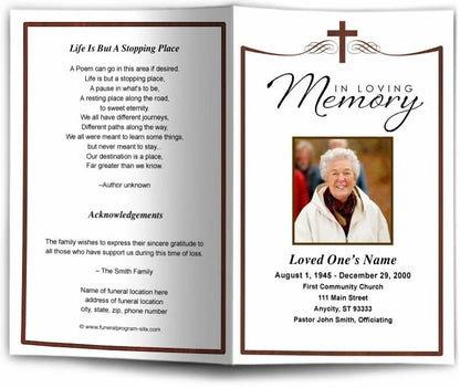 Remembrance Funeral Program Template.