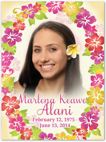 Aloha Funeral Memorial Poster Portrait.