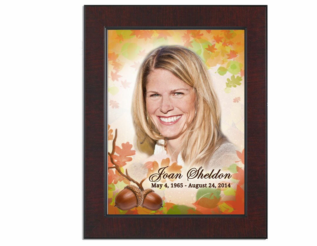 Autumn Funeral Memorial Poster Portrait.