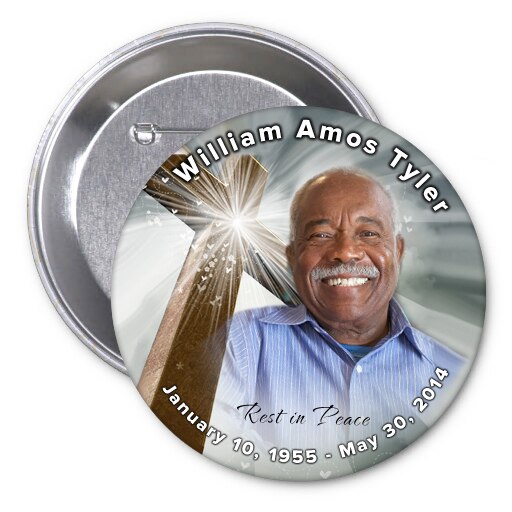 Eternal Cross Memorial Button Pin (Pack of 10).