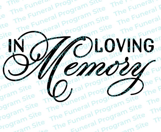 In Loving Memory Funeral Program Title.