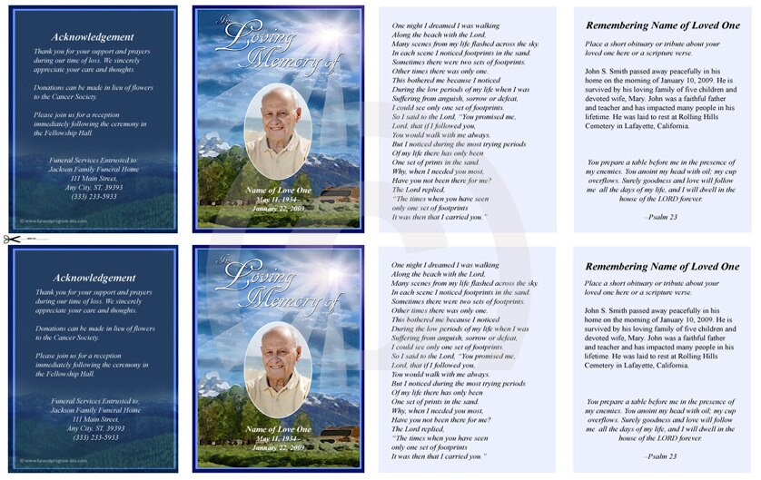 Outdoor Small Memorial Card Template.
