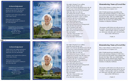 Outdoor Small Memorial Card Template.