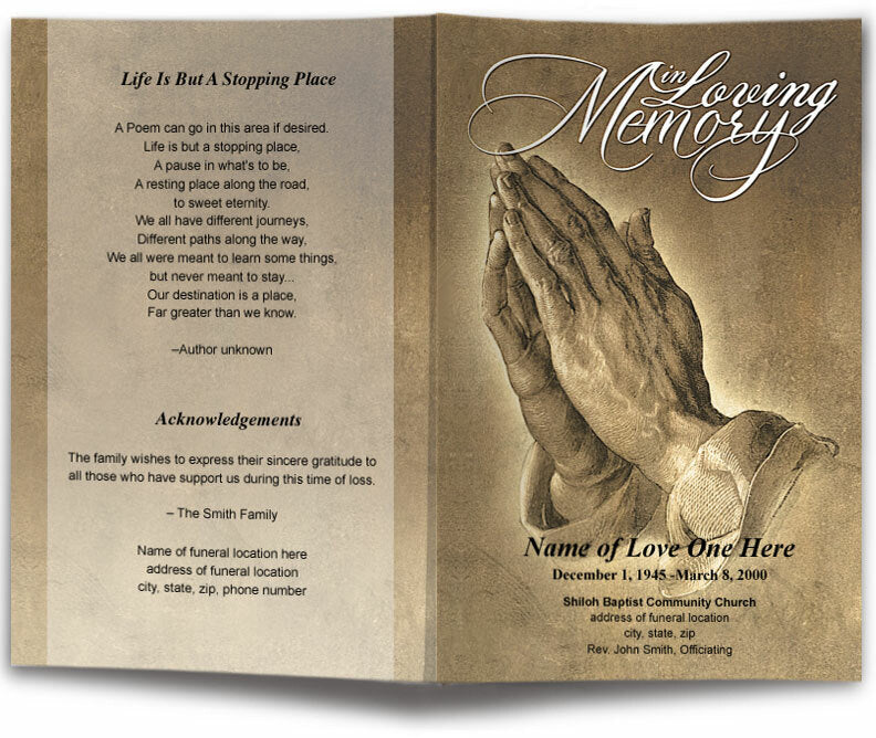 Prayer Funeral Program Template – Funeral Program-Site Funeral Programs ...
